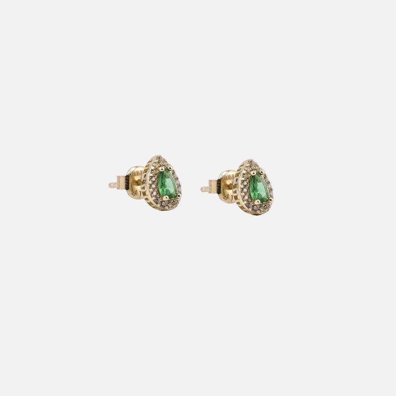 Aretes Gota C/p Verde 10K 1.2g