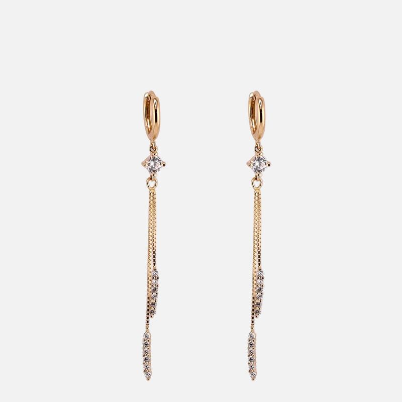 Aretes Huggie Largos C/p 14K 2.3g