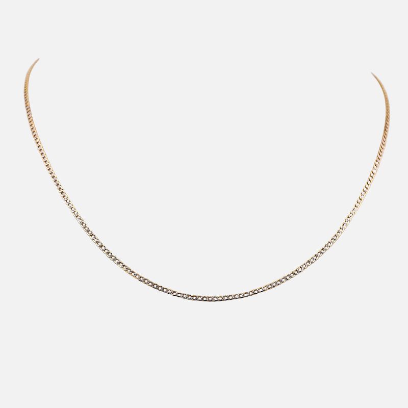 Cadena Eslabon Dimant. 14K 2.1g 50cm