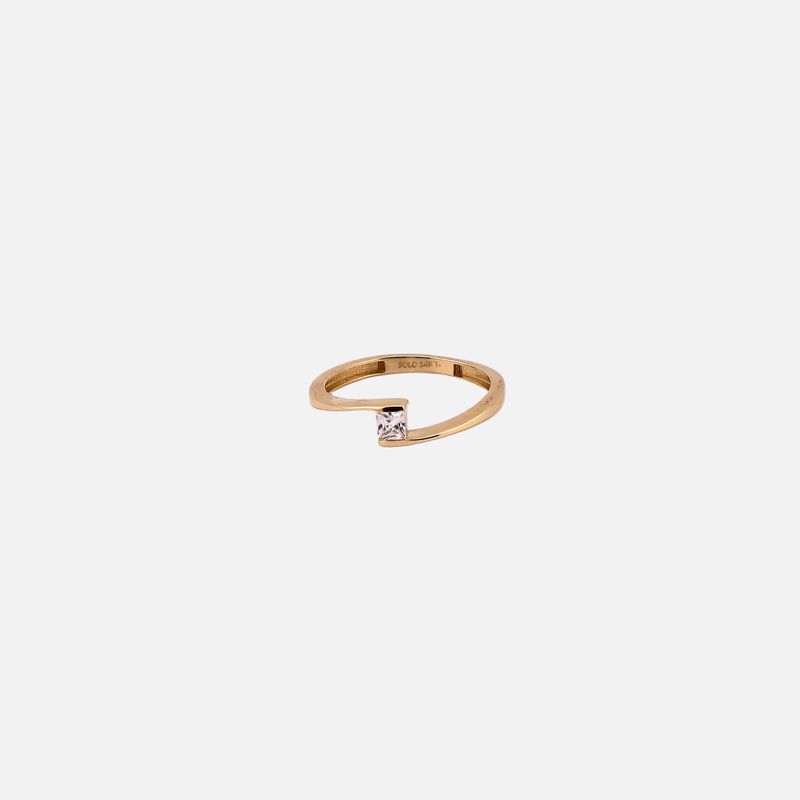 Anillo C/p Bca en Cudro 14K 1.6 #7