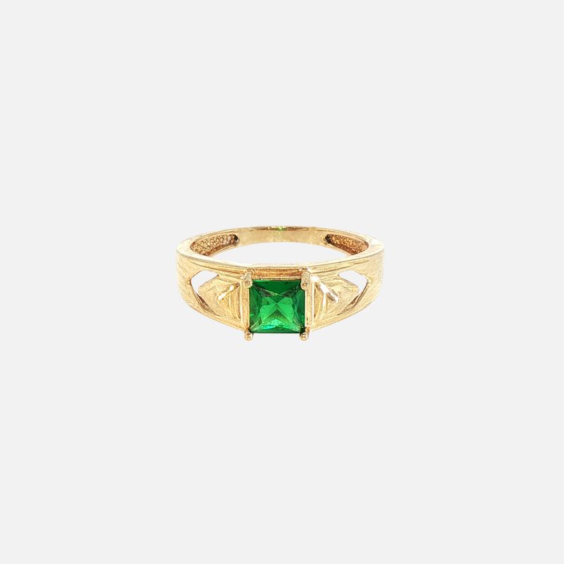 Anillo C/p Verde 14K 2.4g #7