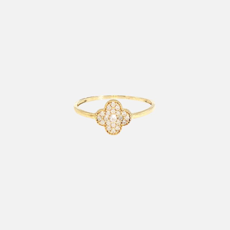 Anillo Trebol C/p Bcas 14K 1g #8