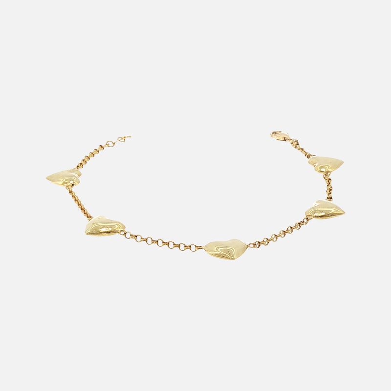 Pulsera Corazon 14K 3.5g 19cm