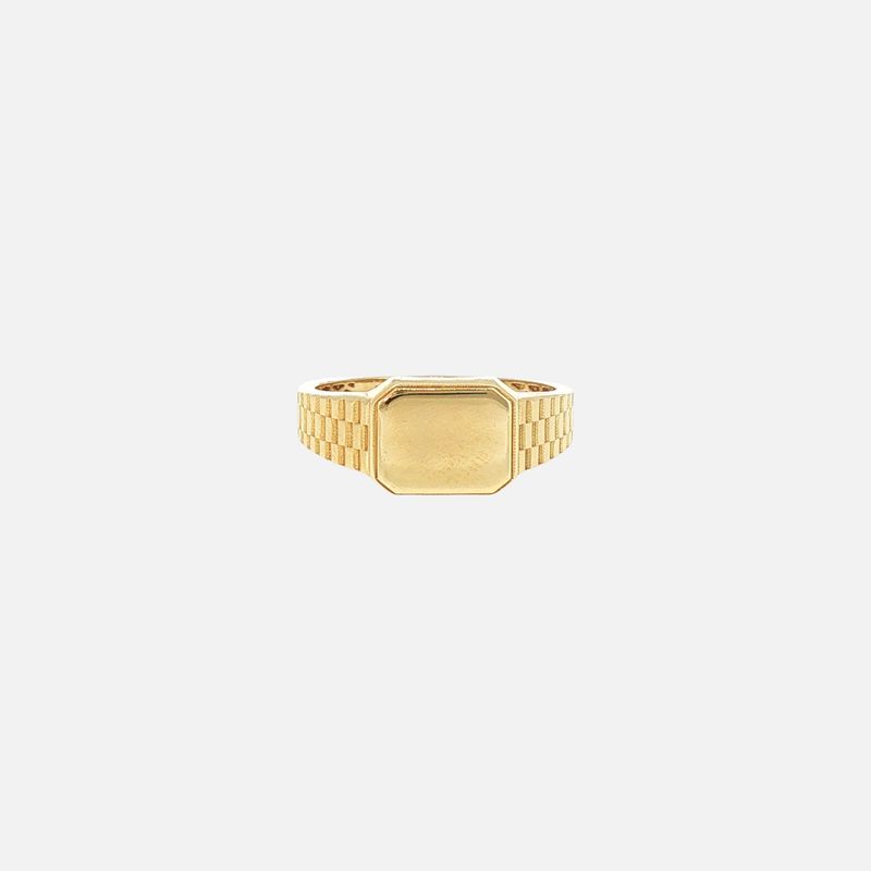 Anillo Tipo Sello Liso 14K 3.6g #12