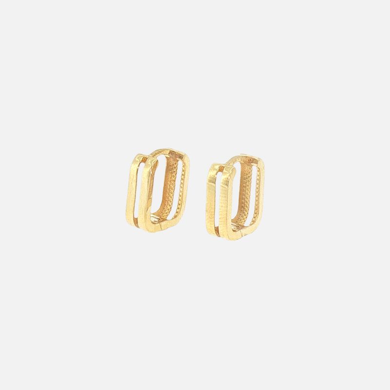 Aretes Huggies Cuadro 14K 1.8g