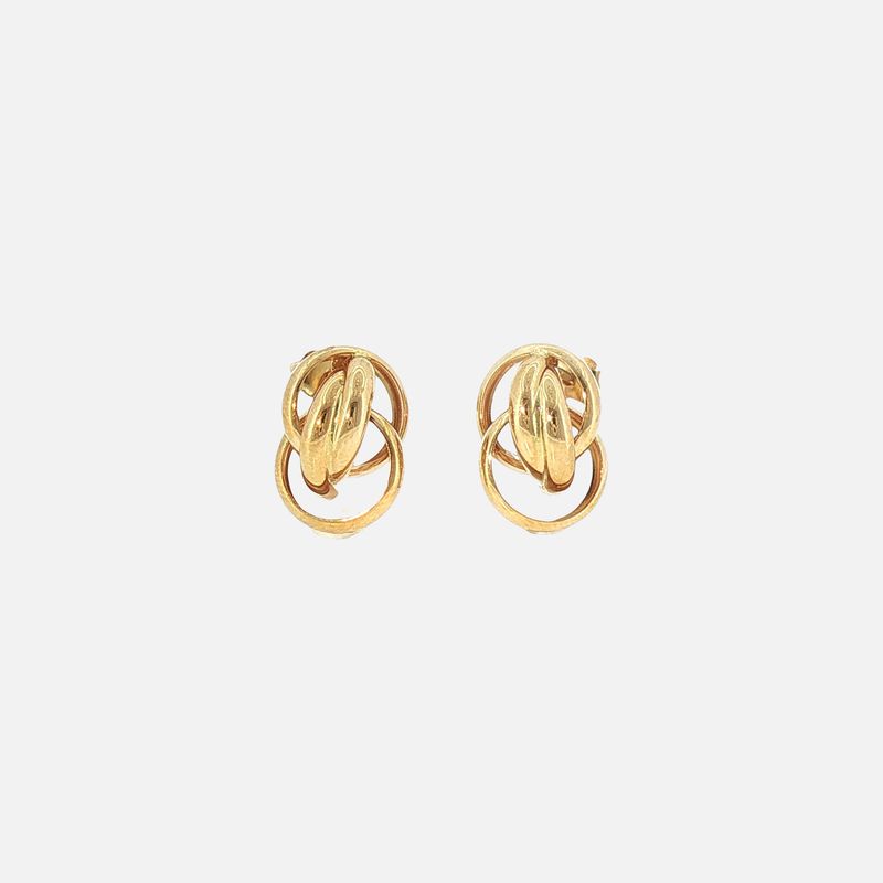Aretes Aros Enlazados 14K 1.9g
