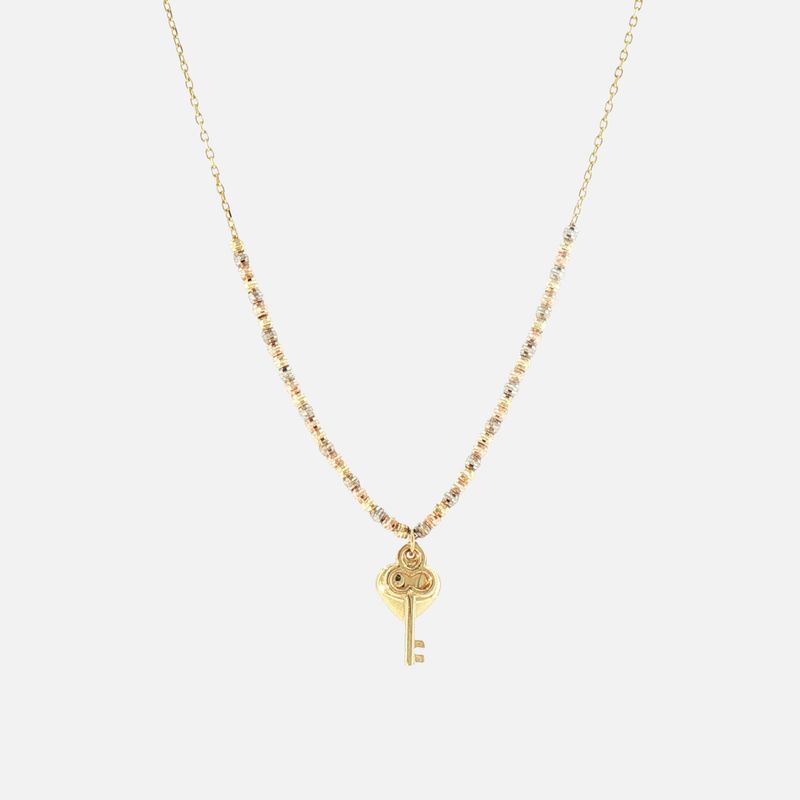 Gargantilla Corazon/llave 14K 2g