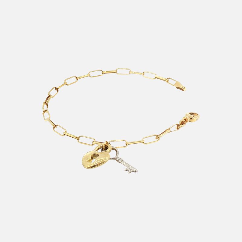 Pulsera Llave/corazon 14K 4g 18cm